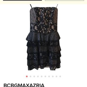 👠BCBG strapless black mini dress size 4